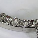 Silver Crystal with Fringe Bar Necklace and Earrings Set Photo 2