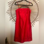 Ann Taylor VTG 90’s Red Silk Shantung Spaghetti Strap Dress w/Embroidery Rachel Photo 1