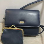 Buxton Crossbody Purse Convertible to Belt Wallet Clutch Navy change purse, Key‎ Photo 0
