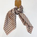 NEW Scrunchie Scarf Striped Pattern Satin Hair Tie Photo 2