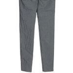 ZARA Houndstooth Mid Waist Side Zip Up Skinny Stretch Ankle Pants S Black White Photo 5