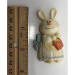 Hallmark Vintage ‎ Bernadette Easter Bunny Pin Brooch 1975 Basket Plastic Dress Photo 5