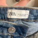 ZARA ✨ Mid Rise Skinny Ankle Sz 6 Jeans Raw Hem Dark Wash Distressed Destroyed✨ Photo 6