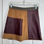 Abercrombie & Fitch  Faux leather and suede color block mini skirt size 2 Photo 0