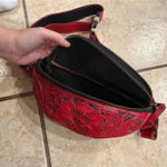 Genuine leather fanny pack Red Photo 5