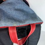 L.E.I Vintage 90s . Y2K Large Denim Blue Jean embroidered backpack Photo 6