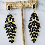 None Black Crystal Statement Earrings NEW Photo 0