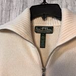 LRL Lauren Active Ralph Lauren Women Beige Cable Knit Sweater Full Zip Small Photo 2