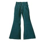 We The Free Free People Jayde Green Corduroy Pants Flare Leg High Waist Size 31 Photo 1