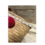Thacker NYC Straw Shoulder Bag Pom Poms Beach Pool Boho Tan Photo 6