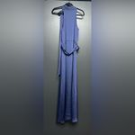 Sachin + Babi NWT Kayla Gown Tie Neck Maxi Crinkle Dress Deep Cobalt 10 Photo 6
