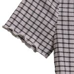 Madewell  Windowpane Plaid Crinkle Polo Crop Top XS New Photo 2