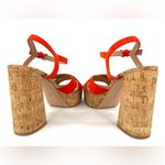 Gianvito Rossi Orange Suede & Cork Platform Ankle Strap Heel Sandals Size EU 42 Photo 6
