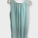 Shadowline 1X Aqua Blue Nylon Nightgown Sleeveless Roses Trim Sleepwear Photo 1
