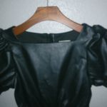 Habitual  10 XS Pleather Puff Sleeve Faux Leather Mini Dress Black Photo 3