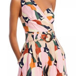 Farm Rio  The Kiss Multicolor One Shoulder Linen Romper   Photo 0