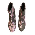 Sam Edelman  TAYE CHERRY BLOSSOM BLACK JACQUARD BROCADE BLOCK HEEL ANKLE BOOTIES Photo 1
