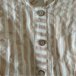 Lulus Weekend at the Beach Tan Striped Romper Women’s Size S Photo 2
