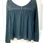 American Eagle outfitters boho top, gray crochet lace trim, ladies loose fit Photo 0