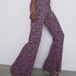 ZARA FLORAL PRINTED FLARED PANTS A-Line Hem PINK COLOR SIZE XS NWT Photo 7