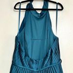 Mac Duggal  26909 Pleated High Neck Kitten Bow Midi Dress Photo 6