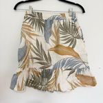 Tahari  100% Linen Skirt Size XS Beach Vibes Palm elastic stretch pull on Photo 0