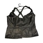LFH Black Leather Halter Vest With Crossed Straps And Button Front 3x Size undefined Photo 1