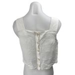 Madewell  Sunside Women's White Linen Button-Back Sleeveless Crop Tank Top Size 4 Photo 1