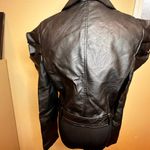 QED London Black Vegan Faux Leather Moto Bikercore SZ 8 Jacket Rocker Rockabily Photo 5