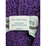 Aran Crafts Ireland Merino Wool Hooded Cable Knit Cardigan Purple XL NWOT Size XS Photo 5