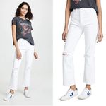MOTHER THE TRIPPER ALMOST INNOCENT WHITE DISTRESSED CROPPED HIGH RISE JEANS Size 26 Photo 4