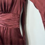 ARITZIA WILFRED Mini Dress Womens Size 0 Drop Waist Satin Fairy Coquette Holiday Brown Photo 5