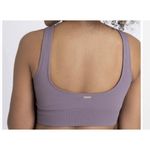 LILIAS SPORTS Bra Ribbed Knit Size Medium Lavender‎ Purple Photo 2