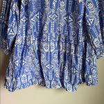 Anthropologie MAEVE BY  bubble hem shirt dress in blue and white 1X Photo 6