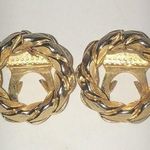 Vintage Gold Tone Round Shoe Clips Photo 0