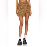 MOTHER Denim The Side Splitter Mini Skirt Leopard Hit The Spot Size 28 Indie Photo 1