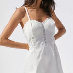 Urban Outfitters Juliette Lace Inset Romper S Eyelet Ruffles Cottage Coquette Photo 0