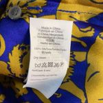 J.Crew  Collection Royal Blue Gold
Lion Print Silk Shirt Blouse Size 0 Photo 13