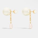 Christian Dior DIOR TRIBALES EARRINGS Gold-Finish Metal with White Iridescent Pink Resin Pearl Photo 1