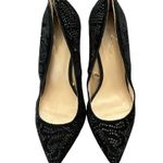 ZARA Basics Black Velvet Embellished Stiletto Heels EU 38 US 8 Photo 5