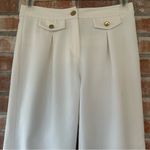 Michael Kors High Rise Wide Leg Cropped Trousers Pants White Women’s 4 Gold Photo 1