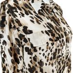 Equipment  Silk Shirt Womens Size Medium Brown Animal Print Long Sleeve Button Up Photo 3