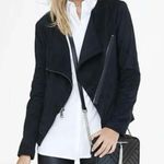 EXPRESS Black Draped Open Front Faux Suede Jacket - Women’s Size XS Photo 0