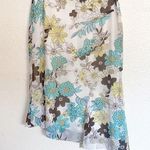 Michele White Floral Asymmetrical Summery Skirt Size 8 Photo 0