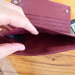 Badgley Mischka  wine long card wallet with gold details NWT Photo 3