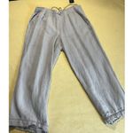 Lane Bryant  Linen Blend Wide Leg Pants Size 14/16 Gray Coastal Beachy Casual Photo 3