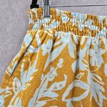 Ava & Viv  Yellow White Linen Pull Up Shorts Plus 2X Photo 2