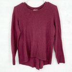 Madewell Women Back Zip Burgundy Long Sleeve Crew Neck Sweater Size Small Photo 2