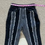 The Ragged Priest Vertical Frayed Black & Gray High Waisted Mom Jeans Size 26 Photo 4