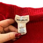 FOR THE REPUBLIC ‎ Women's Large Red Ruffle Flared Sleeve Pullover Sweater Photo 1